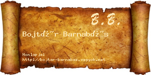 Bojtár Barnabás névjegykártya