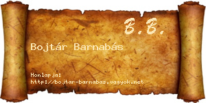 Bojtár Barnabás névjegykártya